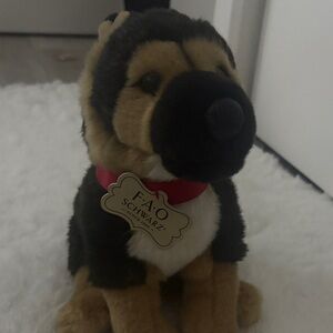 FAO Schwarz German Shepherd Plush Dog Toy - Black and Tan